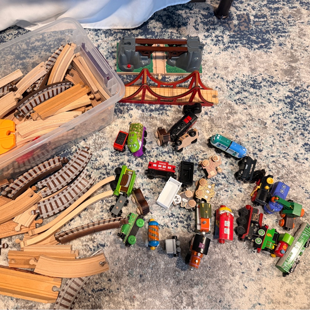 Brio Wooden Train Set with Colorful Engines